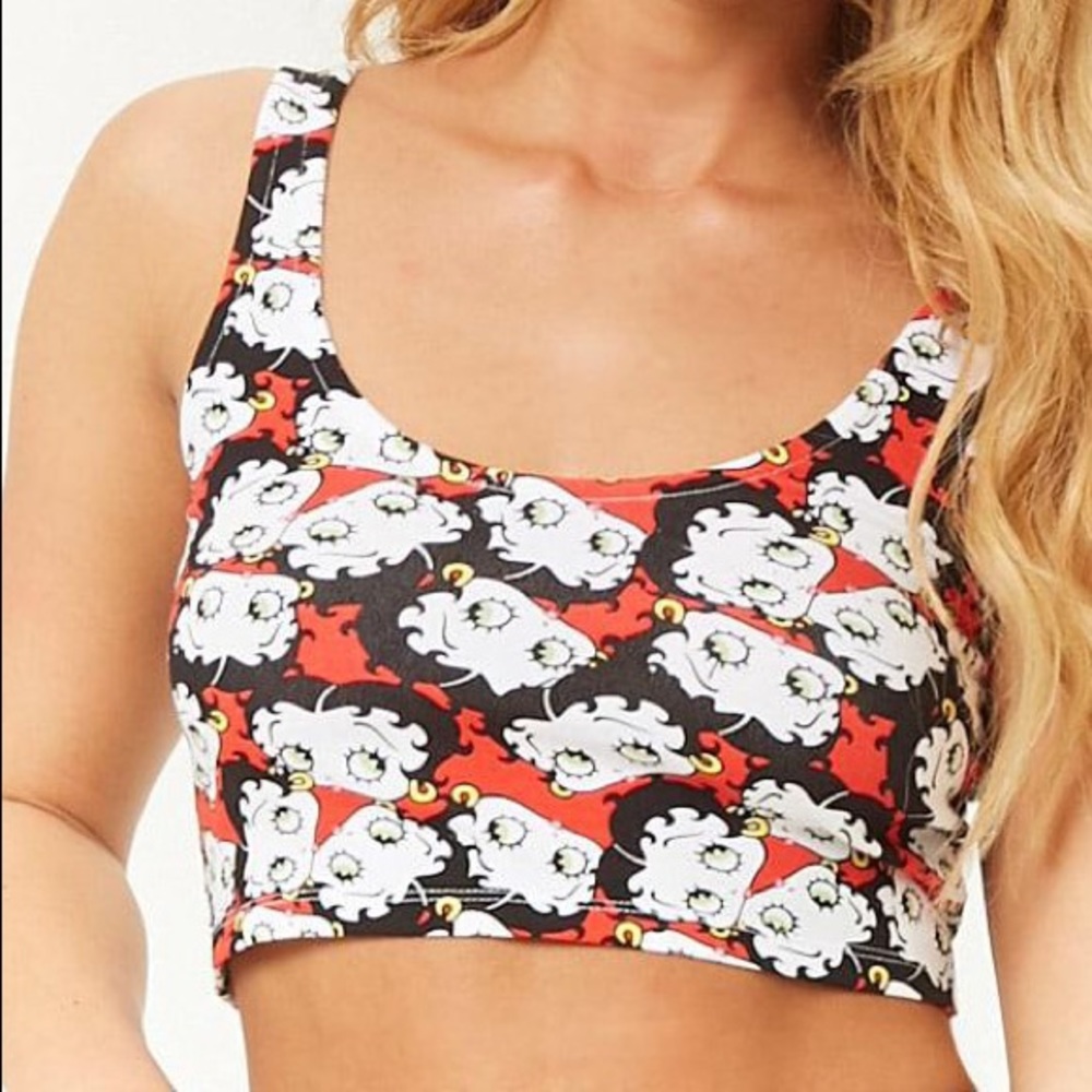 F21 Betty Boop Graphic Crop Top